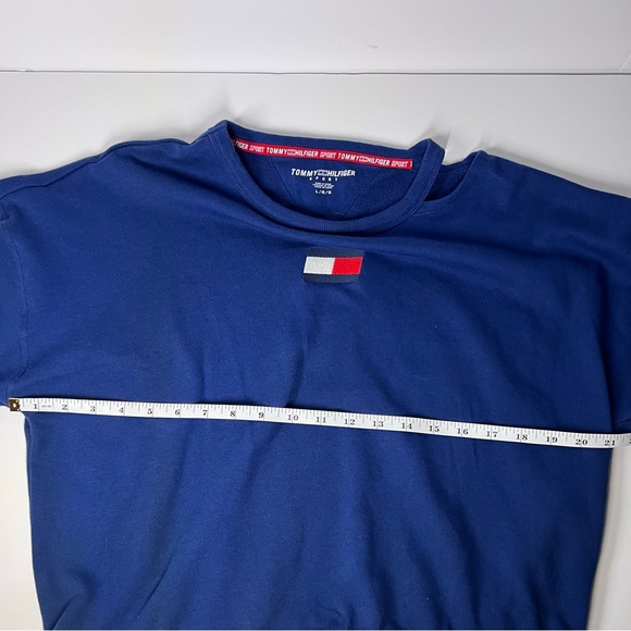 Tommy Hilfiger Sport Crew Neck Sweat Shirt Cropped Sweater with Logo Sleeves - Picture 7 of 11